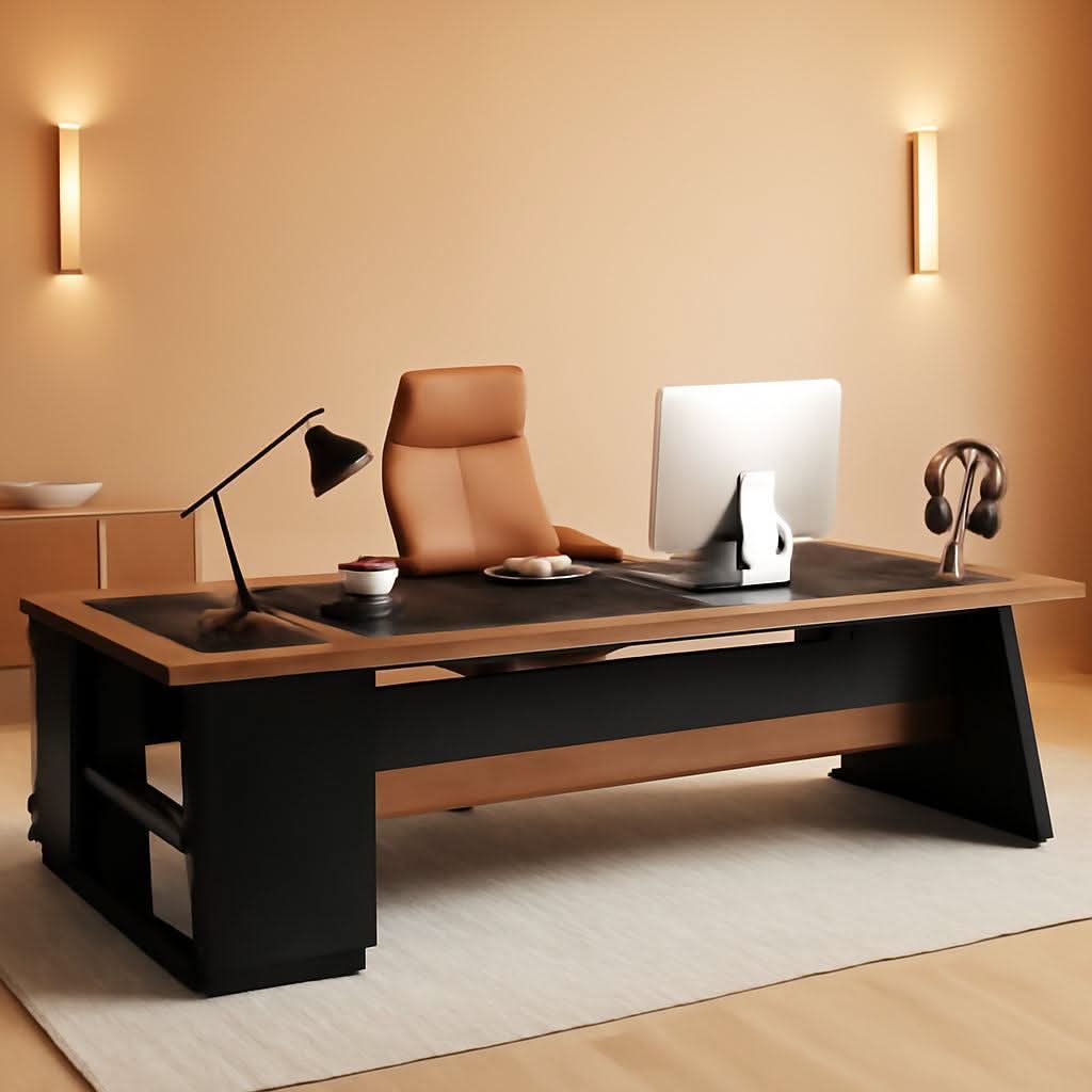 78 Inch Executive Desk Featuring Ample Storage Cabinets