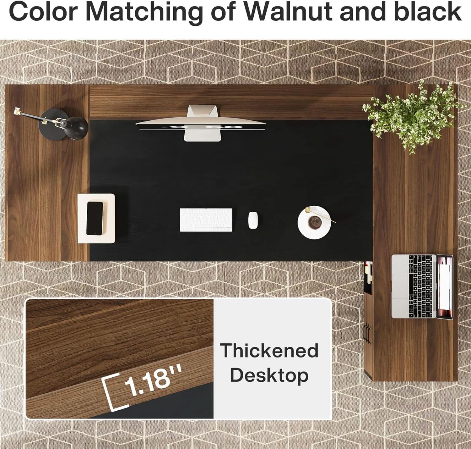 78 Inch Executive Desk Featuring Ample Storage Cabinets